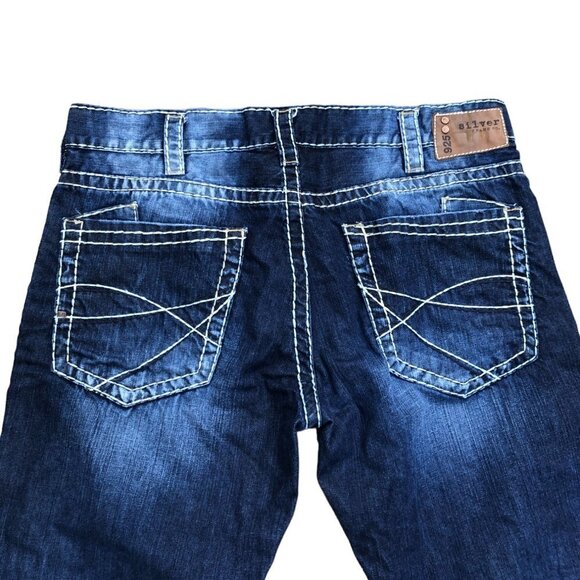 Vintage Embroidered Silver Jeans Size 38 ZAC Blue - Picture 6 of 8